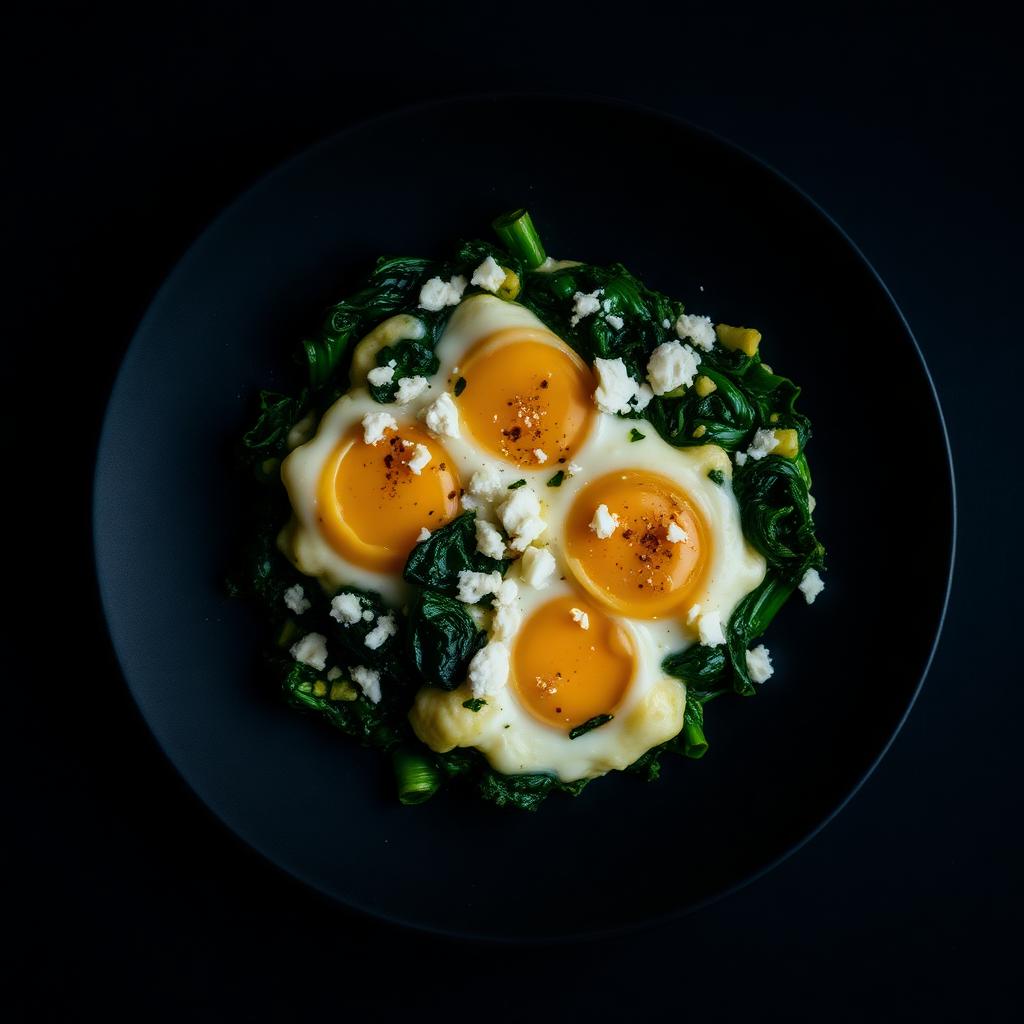 Spinach Feta Egg Scramble