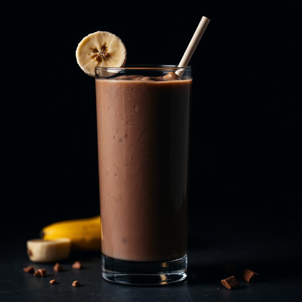 Chocolate Banana Peanut Butter Protein Smoothie