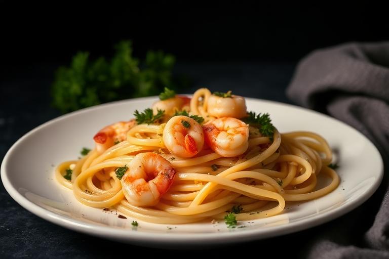 Lemon Shrimp Linguine