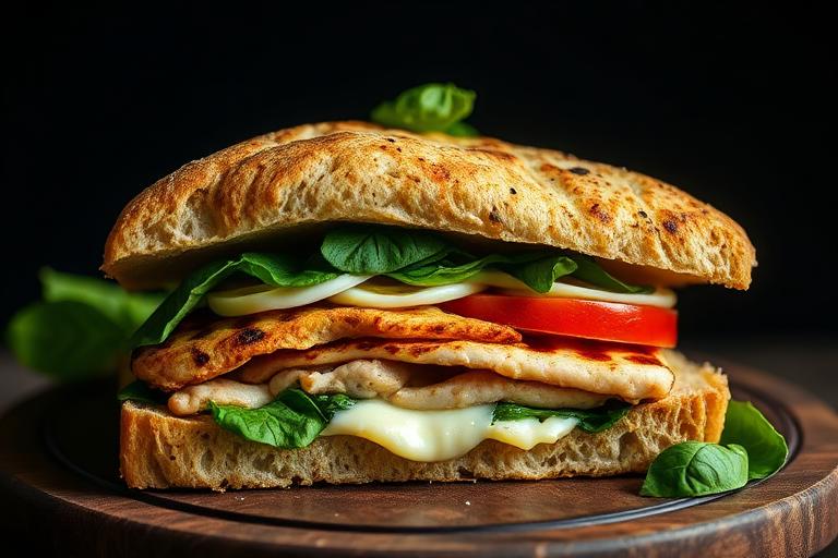 Grilled Chicken Pesto Sandwich