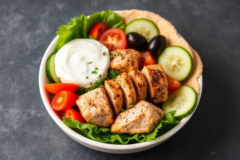 Greek Chicken Souvlaki Bowl